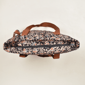 Black Kalamkari quilted ladies laptop bag or overnight travel bag