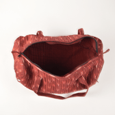 Maroon ikat duffle bag - inside