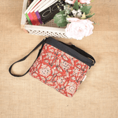 Canvas Purse With Red Kalamkari Fabric - sling
