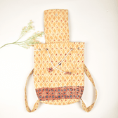 Yellow Kalamkari Backpack - Drawstring