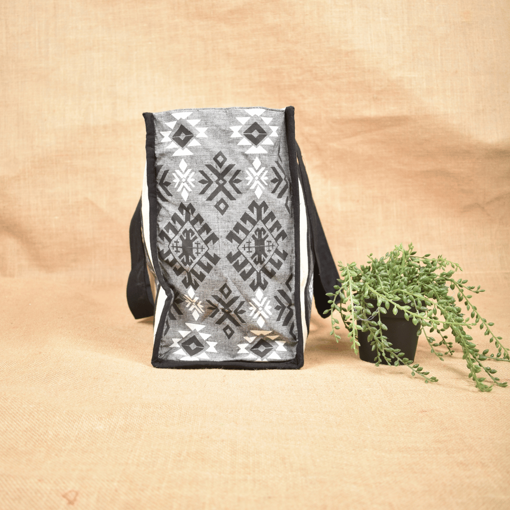 Tribal-Print Canvas Handbag 