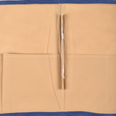 Blue jute folder with Velcro closure - pockets