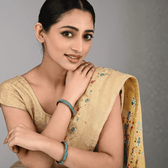 Pair of Blue Stone Studded Lac Bangles