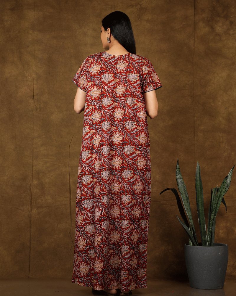 Red Kalamkari Nightwear