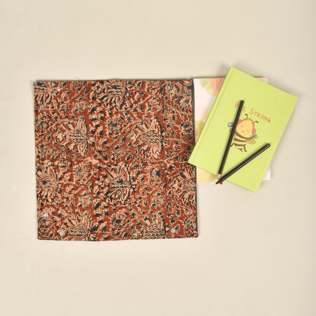 Red Kalamkari Stationery Tray - flat