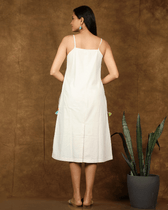 Spaghetti strap white summer dress - Back