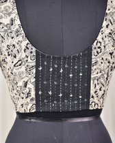 Black kalamkari embroidered blouse