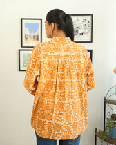 Stylish Women’s Yellow Kalamkari Cotton Shirt - back