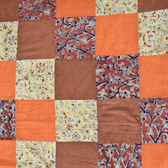 Kalamkari Patchwork Double Bedcover in Rust