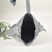 Grey Ikat sling bag with hand embroidery - inside