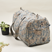 Blue ikat toiletry pouch  - side