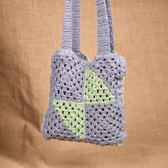 Green & Grey Crochet Sling Bag - design
