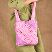 Pink & Purple Crochet Sling Bag -  style 