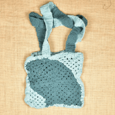 Gray and Cyan  Crochet Sling Bag