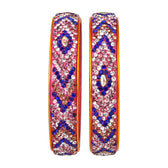 Pair of broad bangles in blue and white tones