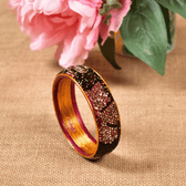 Ethnic Black toned stone studded kada made with lac - Hyderabadi