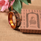 Ethnic Black toned stone studded kada made with lac - Artizen