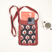 Maroon kalamkari sling bag - front