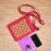 Maroon Embroidery Cotton Sling Bag cum Phone Pouch 