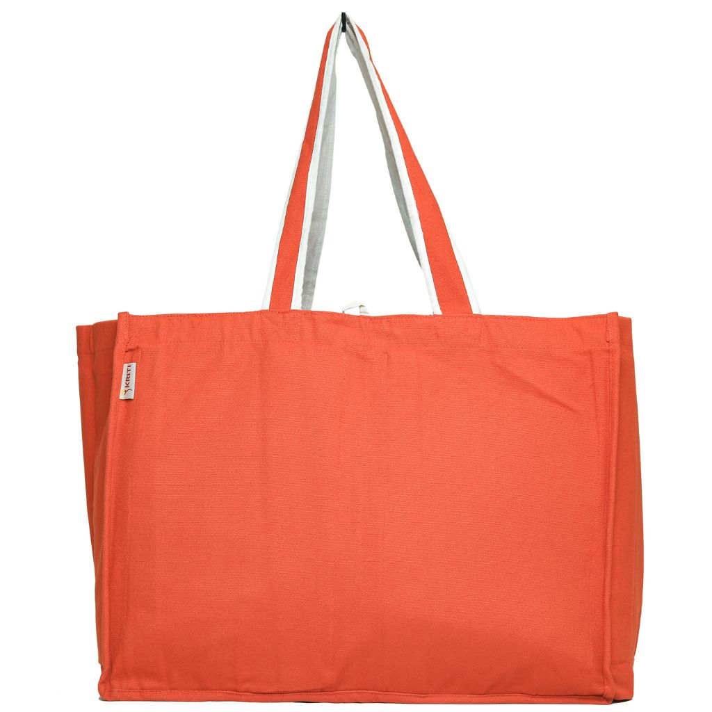 Strong orange canvas vegetable shopping bag
