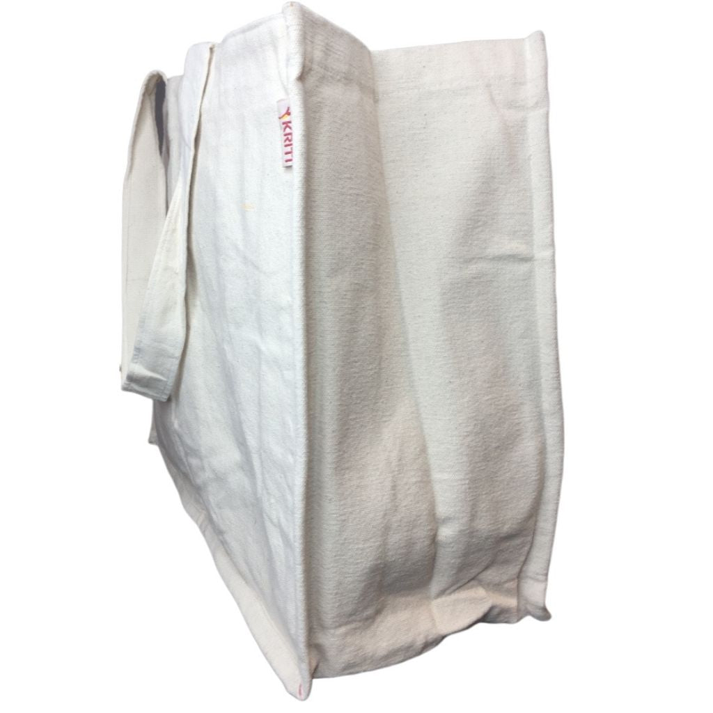 Strong offwhite canvas vegetable shopping bag