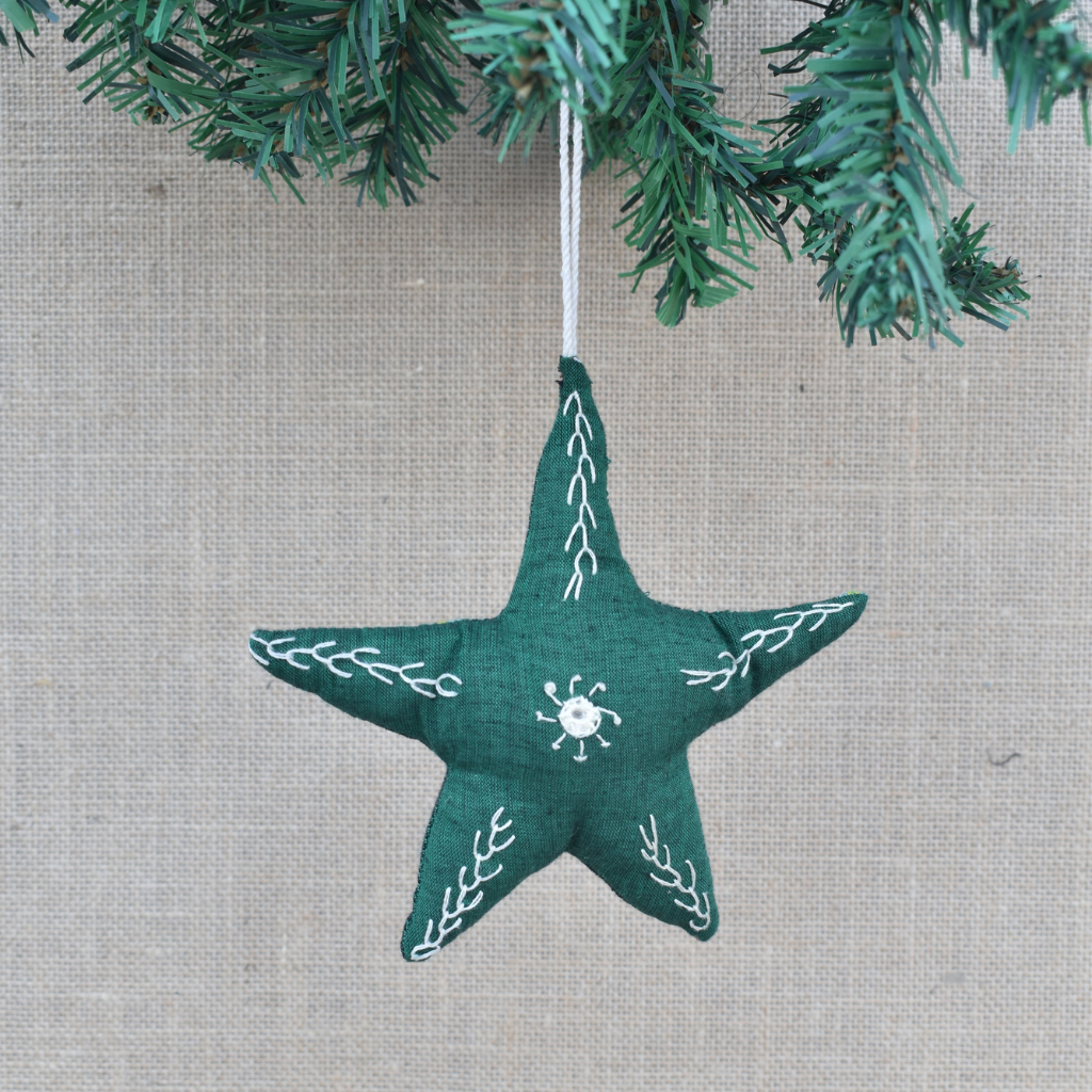 Christmas decorations - Fabric christmas stars - set of two