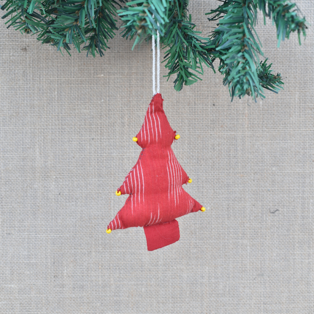 Christmas decorations - fabric christmas trees - set of two