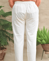 Off-White cotton pant with two pockets - back