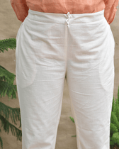 Off-White cotton pant with two pockets