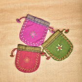 Handloom Cotton Embroidered Potli bags - gift set