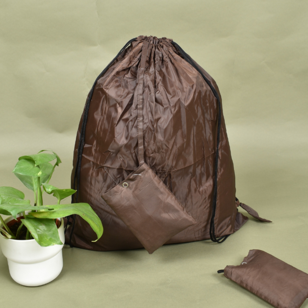 Eco-friendly Foldable Shopping Bag / Parachute Bag / Brown