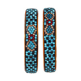 Pair of broad bangles in blue and black tones