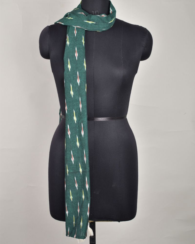 Green Ikat Stole or Ikkat Scarf For Women
