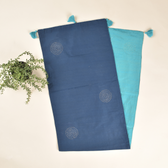 Navy Blue Silk reversible festive table runner