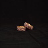 Purple and Blue Stone Work Handmade Tealight Holders – Set of 2