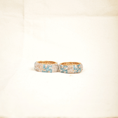 Blue and Silver Stone Work with swasthik Design Handmade Tealight Holders – Set of 2
