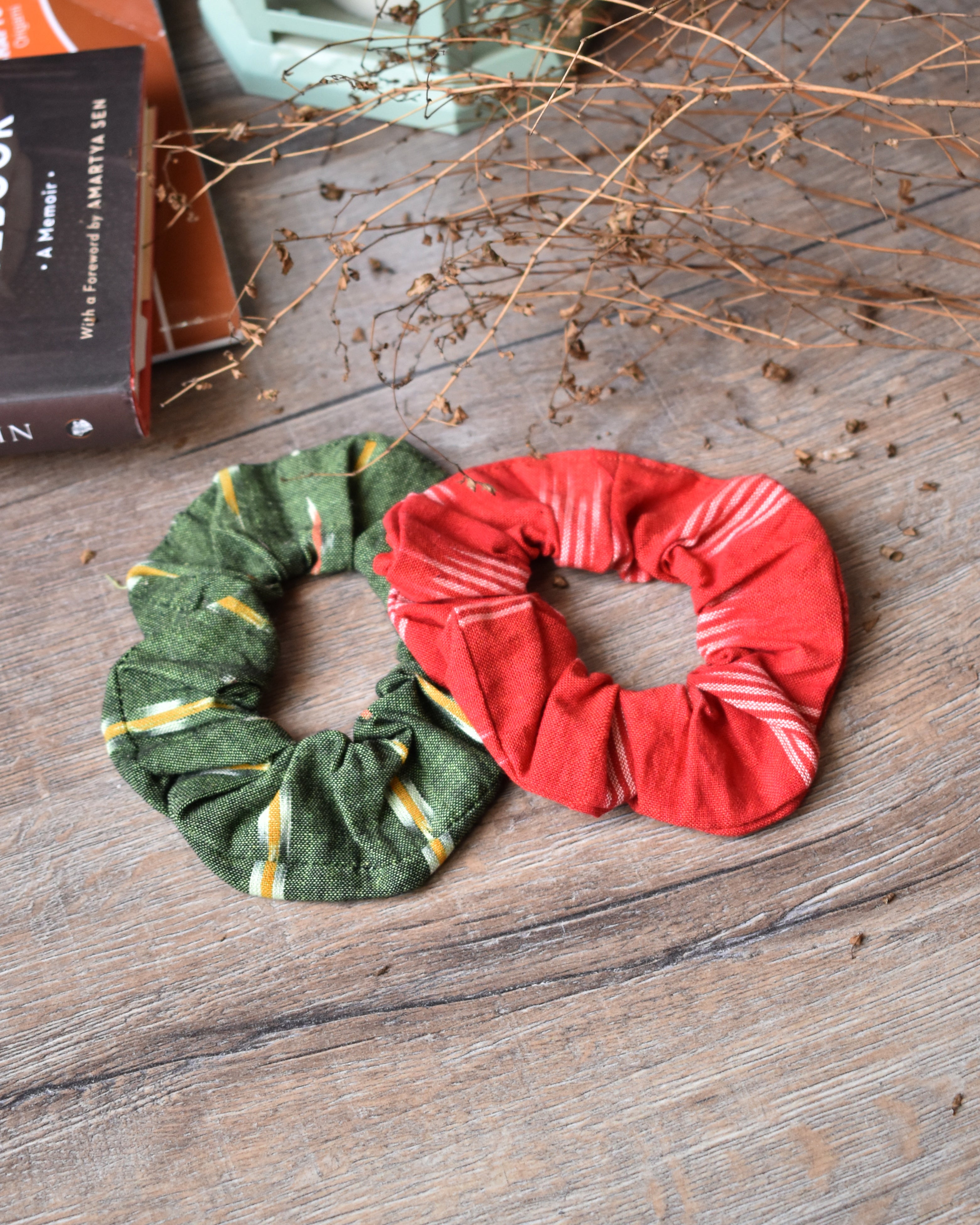 Ikat Scrunchies - set of two ( Assorted )