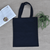 Black canvas tote bag - hearts embroidery - Back
