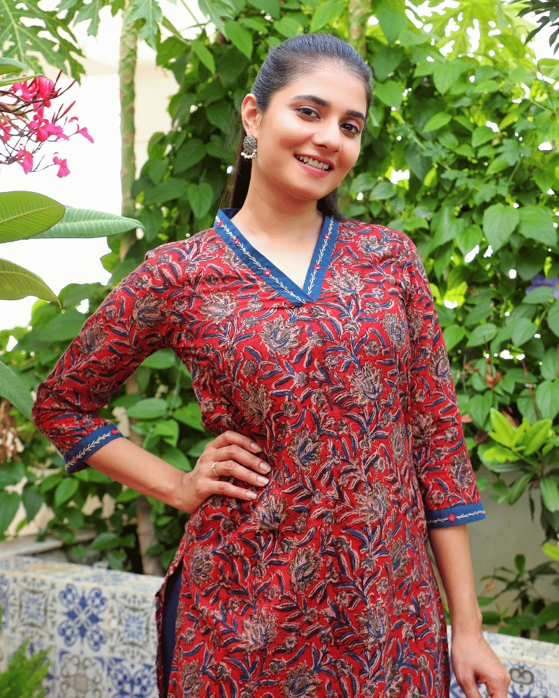 Buy Handmade Kalamkari Dress Pants Kritikala