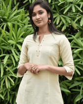 Cream Embroidery Silk short top - sleeves