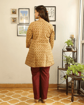 Yellow Kalamkari Short Tunic - Back
