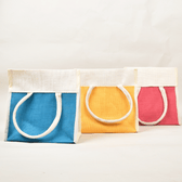 jute lunch bag with velcro flap