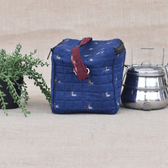 Blue ikat lunch bag - Handle