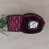 Blue ikat lunch bag - inside