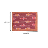 Maroon ikat table mat set