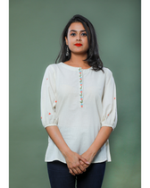 Off-white embroidery tunic - front