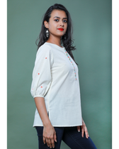 Off white embroidery tunic - side