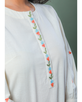 Off white embroidery tunic - neck