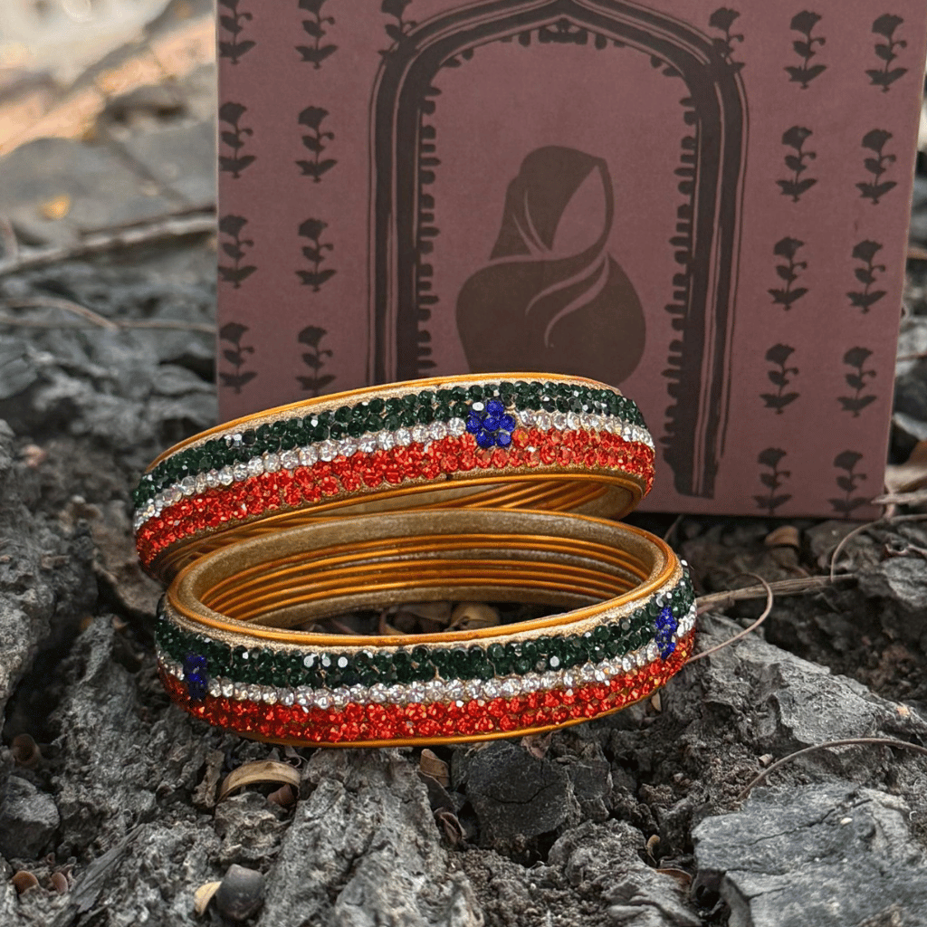 Pair Of Traditional Independence Day Special lac Bangles