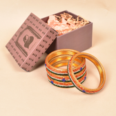 Pair Of Traditional Independence Day Special Bangles - glittery stones